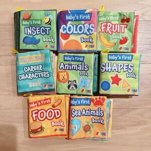 Baby's First Crinkly Cloth Books - Set of 8 Colorful Learning Books